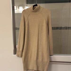 Banana Republic Cozy Tan Turtleneck Sweater Dress MED